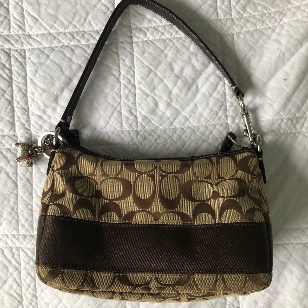 Small Coach Purse with Dog Keychain